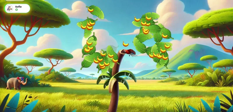 Banana Drop — tap leaves to reveal hidden target words